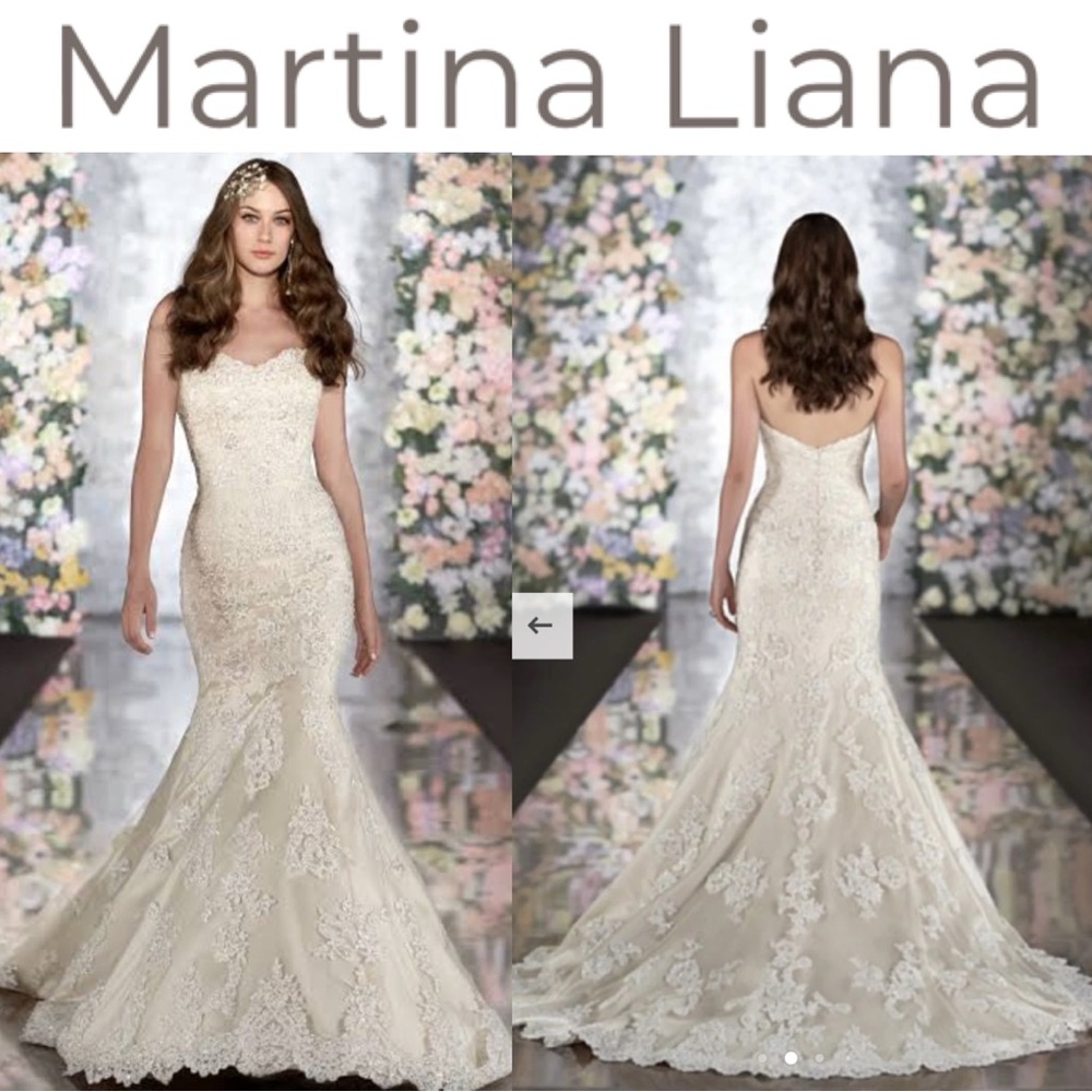 MARTINA LIANA 500 VINTAGE LACE TRUMPET WEDDING DRESS **NWT**